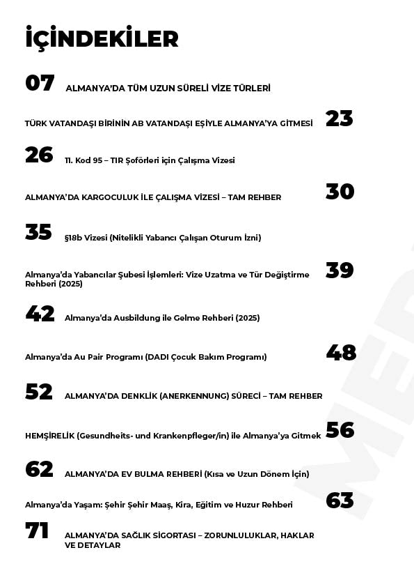 Almanya'da Yaşam Rehberi / Tam Kapsamlı E-Kitap
